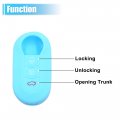 Uxcell 3 Button Car Remote Key Cover Case Protective Replacement Blue Silicone For Fiat 500 Viaggio Ottimo Tipo