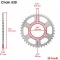 Caltric Rear Wheel Chain Sprocket Compatible With Kawasaki 42041-1054 38teeth