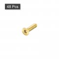 Uxcell Flat Head Socket Cap Screws M2-0 4x8mm Brass Inner Hex Drive Fasteners Bolts 48pcs