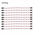 Uxcell 10pcs 33 5cm 3-pin Male To Lead Twisted Servo Extension Cable Cord Connectors 22awg 60-cores Wire For Rc Futaba Jr