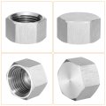 2pcs Hex End Cap 304 Stainless Steel Nut With Washer Pt 1 2 Female Thread Pipe Fitting Gas Line Water Stop Valve Tubing Ends 