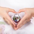 Inblue Personalized Heart Lock Custom Engraving Picture Photo Name Date For Couple Boyfriend Girlfriend Him Her Love Bridge