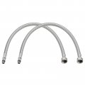 16 Inch Long Faucet Supply Line Connector 2pcs G3 8 Female Compression Thread X M10 Male Braided 304 Stainless Steel Water Hose 