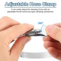 6pcs Stainless Steel Hose Clamps Worm Gear Clamp 14-27mm 2 To 1 Adjustable Thumb Screw Key Type Fuel Line 12mm Bandwidth For