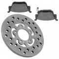 Caltric Rear Brake Disc Rotor With Pads Compatible Honda Pioneer 500 520 Sxs500m Sxs520m 2015-2023