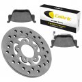 Caltric Rear Brake Disc Rotor With Pads Compatible Honda Pioneer 500 520 Sxs500m Sxs520m 2015-2023 