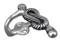 Vicenza Designs H5002 Equestre Rope Hook Antique Silver 
