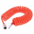 Uxcell 6 Meters Length 8mm X 5mm Plastic Coiled Air Hose Pipe Orange