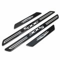 Ipick Image Compatible With Chrysler 300s Logo Black Real Carbon Fiber 4 Pcs Universal Car Door Sill Step Protector Kick Plates
