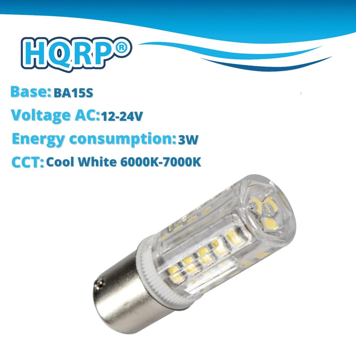 Hqrp 2-pack Ba15s Smd2835 Led Bulbs 33 Cool White Leds 12-24v Dc For Case 210 220 222 224 226 400 442 444 446 448 Lawn Tractor