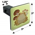 Toad Sitting In Front Of Mushrooms Tow Trailer Hitch Cover Plug Insert