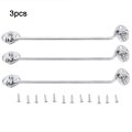 Stainless Steel Cabin 3pcs Hook And Eye Lock Gate Window Screw In Hooks Wind Hasp Slide Barn Door 3 Pcs
