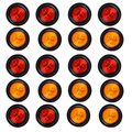 4-led 2 5 Round Brake Running Tail Lights Turn Signal Side Marker Lamps 20pcs10 Red 10 Amber