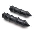 Skeleton Spike 1 In Hand Grips For H-d And Other Motorcycles Black Aluminum Handlebar Fits Bars