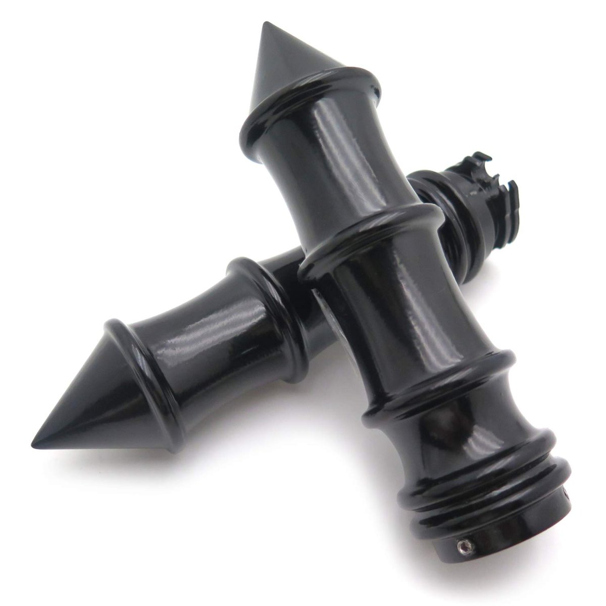 Skeleton Spike 1 In Hand Grips For H-d And Other Motorcycles Black Aluminum Handlebar Fits Bars