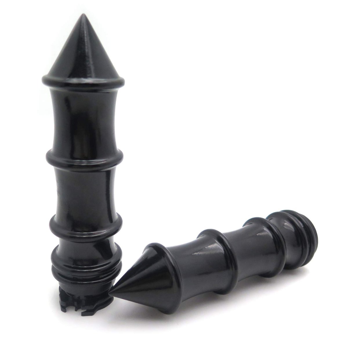 Skeleton Spike 1 In Hand Grips For H-d And Other Motorcycles Black Aluminum Handlebar Fits Bars