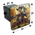 Outlaw Cowboy Skeleton Western Tow Trailer Hitch Cover Plug Insert