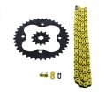 Yellow Non O Ring Chain Sprocket Black For 1986-1987 Honda Trx250r 12 39 96l