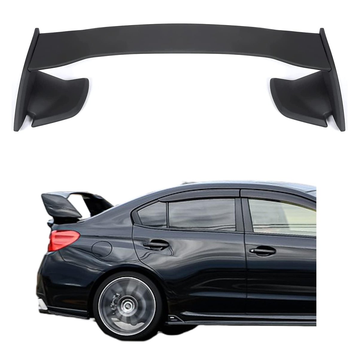 Trunk Spoiler Wing For 2015 To 2021 Subaru Wrx Sti 4 Door Sedan Rear Tail Lid Matte Black Abs Plastic Mo-5278
