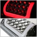 Auto Dynasty Compatible With Gmc Yukon Chevy Suburban Pair Of Chrome Housing Clear Lens 3d Led Brake Tail Lights