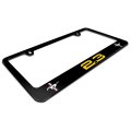 Ford Mustang 2 3l Ecoboost In Yellow Dual Logo Uv-led Printed American-made Black Metal License Plate Frame 