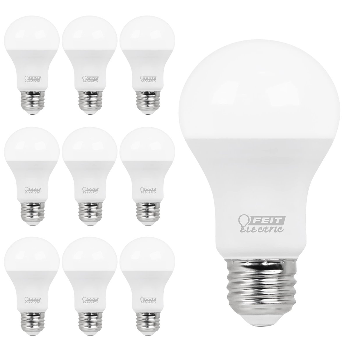 Feit Electric Led Light Bulbs A19 60w Equivalent Non Dimmable 800 Lumens E26 Base 3000k Warm White 10 Year Lifetime Pack