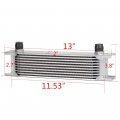 G-plus10 Row An10-10an Universal Engine Transmission Oil Cooler Radiator Condenser Silver Aluminum