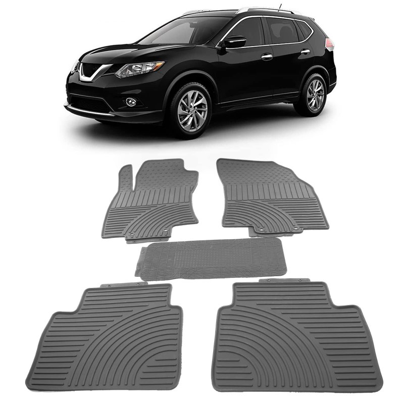Custom Fit Floor Mats For 2014 2015 2016 2017 2018 2019 2020 Nissan Rogue Gray Latex Rubber All Weather Car Carpets Liner 5