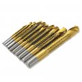 10 Piece Titanium Coated High Speed Steel Drill Bit Set 3mm To 13mm Hss Sawtooth Bits For Wood Metal Plastic And Aluminum 