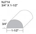 Flexible Moulding Half-round Nj714-3 4 X 1-1 2 12 Length Trim