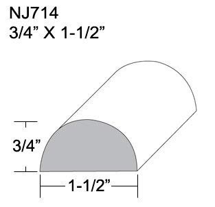 Flexible Moulding Half-round Nj714-3 4 X 1-1 2 12 Length Trim