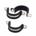 Uxcell 32mm Dia Epdm Rubber Lined U Shaped Pipe Tube Wire Clamps Clips 3pcs