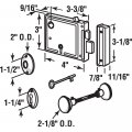 Prime-line E 2478 Horizontal Trim Lock Set 3-3 8 In Backset Black Housing W Brass Plated Knobs 1