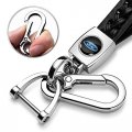 Ipick Image Compatible With Ford Logo In Black Braided Rope Style Genuine Leather Key Chain