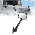 Front Right Hood Mirror For 2008 2017 Freightliner Cascadia Passenger Side Manual Mo 4826 Black And Clear Replacement 