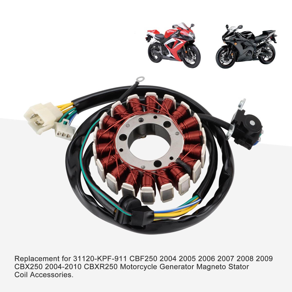 18 Coil Stator Magneto Replacement For 31120-kpf-911 Cbf250 2004 2005 2006 2007 2008 2009 Cbx250 2010 Cbxr250 Motorcycle
