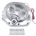 Httmt- Chrome W Green Led Engine Clutch Cover Compatible With 2006-2014 Kawasak Zx14r Zzr 1400 Right P N Mt313-004a-cd