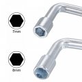Uxcell 7mm 8mm Metric L Shaped Angled Open Hex 6 Point Socket Wrench Single Ended