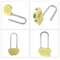 Double Heart Love Lock Without Key Solid Brass Romantic Wish Padlock For Lovers Gold Shaped Engraving 1 85 In By 3 43