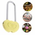 Double Heart Love Lock Without Key Solid Brass Romantic Wish Padlock For Lovers Gold Shaped Engraving 1 85 In By 3 43