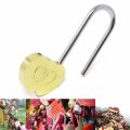 Double Heart Love Lock Without Key Solid Brass Romantic Wish Padlock For Lovers Gold Shaped Engraving 1 85 In By 3 43