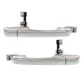 Rear Exterior Door Handle Pair For Acura Mdx 2001 2002 2003 2004 2005 2006 Chrome Driver And Passenger Side Replacement 