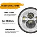Sunpie 7 Inch Led Chrome Headlight With White Halo For Street Glide Tri Electra Road King Mounting Bracket