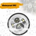 Sunpie 7 Inch Led Chrome Headlight With White Halo For Street Glide Tri Electra Road King Mounting Bracket