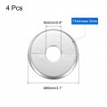 Uxcell 4pcs Wall Split Flange 80mm 3 1 Od Escutcheon Plate Abs Round Self-adhesive Plumbing Cover Plates For 22mm 0 9 Dia Water