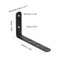 Uxcell L Bracket Corner Braces 12set 5 X 3 Inch Black Stainless Steel 90 Degree Right Angle For Furniture Cabinet Chair With