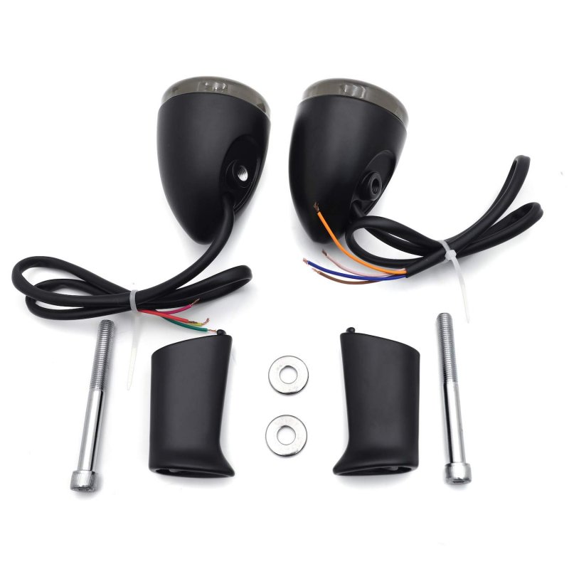 Led Rear Matte Black Running Brake Turn Signal Indicator Light For H-d Xl 883 1200 92-17 Smoke Lens Billet Aluminum