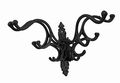 Zeckos Cast Iron Decorative Wall Hooks Set Of 2 Victorian Style 5 Hook Hat Coat Scarf Holders 13 X 9 7 Inches Black 