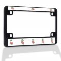 Fastasticdeals Metal Insert Bike License Plate Frame Food Fruit Mylar Cherries Weatherproof Motorcycle Accessories Black 4 