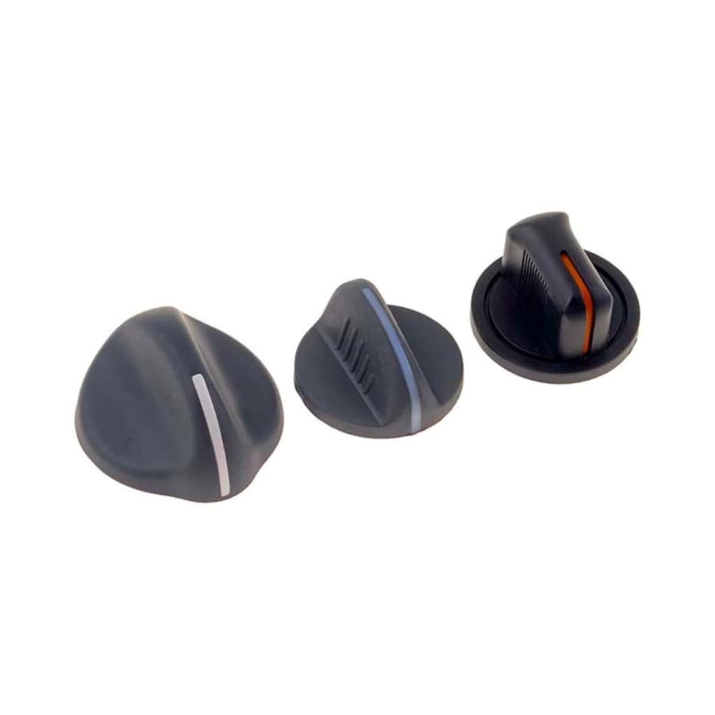 Temperature Control Knob Assortment 3 Pieces For Gmc C3500hd 1995 2002 Black Illuminated Plastic Replacement 16135921 16181412